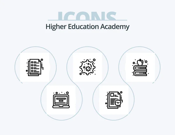 Academy Line Icon Pack Icon Design Education Notes Award Study — Stok Vektör