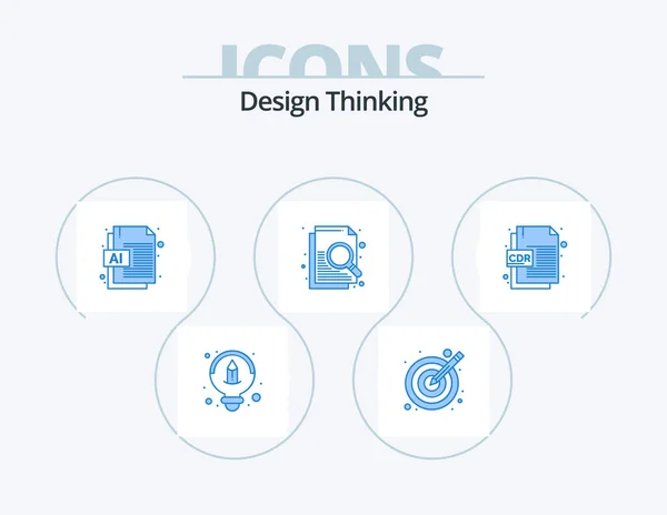 Design Thinking Blue Icon Pack Icon Design Corel Document Cdr — 图库矢量图片