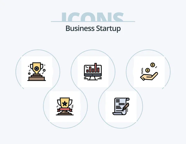 Business Startup Line Filled Icon Pack Icon Design Business Sign — Stock Vector