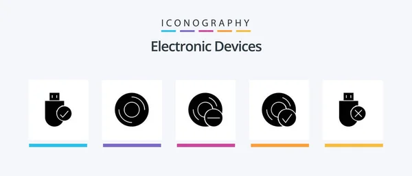 Devices Glyph Icon Pack Including Hardware Computers Gadget Gadget Devices — Archivo Imágenes Vectoriales