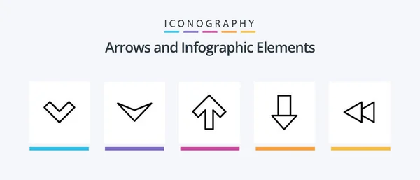 Arrow Line Icon Pack Including Back Arrow Creative Icons Design — Stockvector
