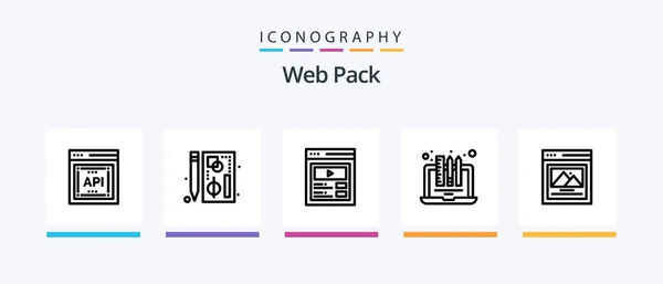 Web Pack Line Icon Pack Including Loud Hailer Web Lab — Vettoriale Stock