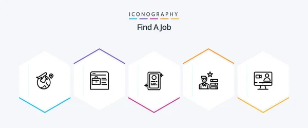 Find Job Line Icon Pack Including Internet Job Assignment Personal — Stockvector