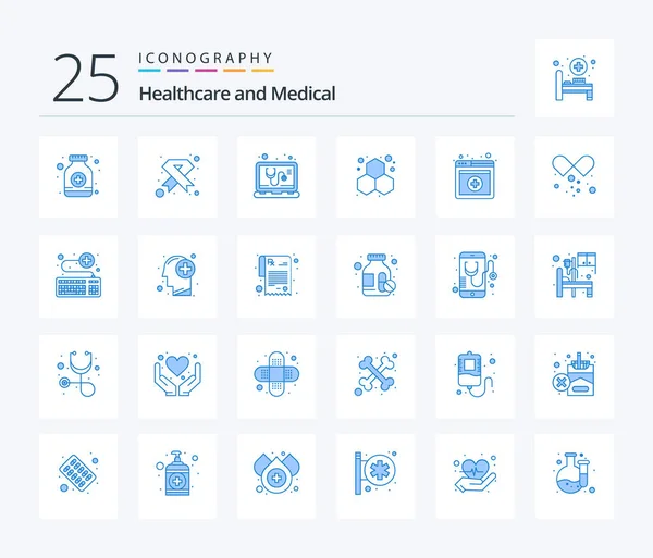 Medical Blue Color Icon Pack Including Medical Laboratory Ribbon Experiment — Wektor stockowy