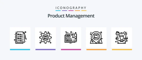 Product Management Line Icon Pack Including Delivery Boxes Technology Box — Stok Vektör