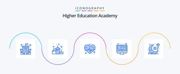 Academy Blue Icon Pack Including Theology Medical Studies Religion — Stock vektor