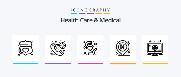 Health Care Medical Line Icon Pack Including Medical Medicine Health — Stock Vector