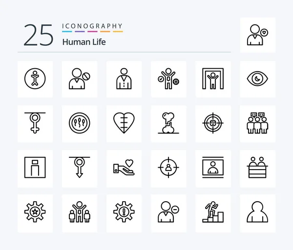 Human Line Icon Pack Including View Human Eye Business Eye — Vettoriale Stock
