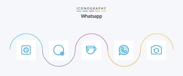 Whatsapp Blue Icon Pack Including Basic Camera Tea Watts App — Stockvektor