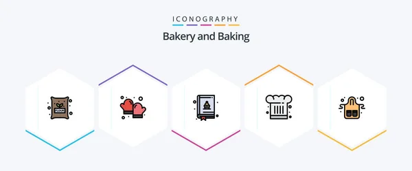 Baking Filledline Icon Pack Including Food Restaurant Baking Cook Chef — Vettoriale Stock