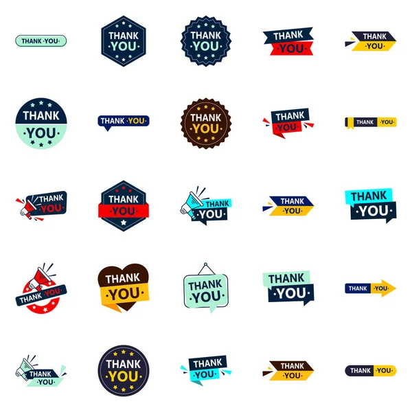 Fresh Vector Icons Express Your Gratitude Lively Way — Stockvector