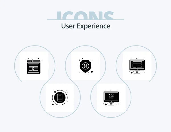 User Experience Glyph Icon Pack Icon Design Website Failed Design — Stockvector