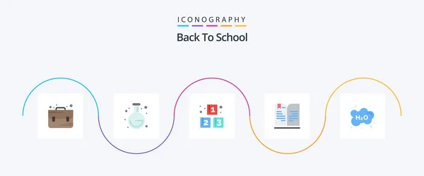 Back School Flat Icon Pack Including School Education Preschool Cloud — Stockvector