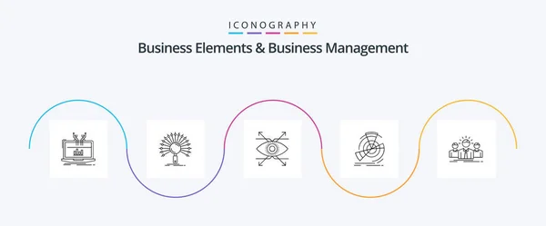 Business Elements Business Managment Line Icon Pack Including Point Diagram — Image vectorielle