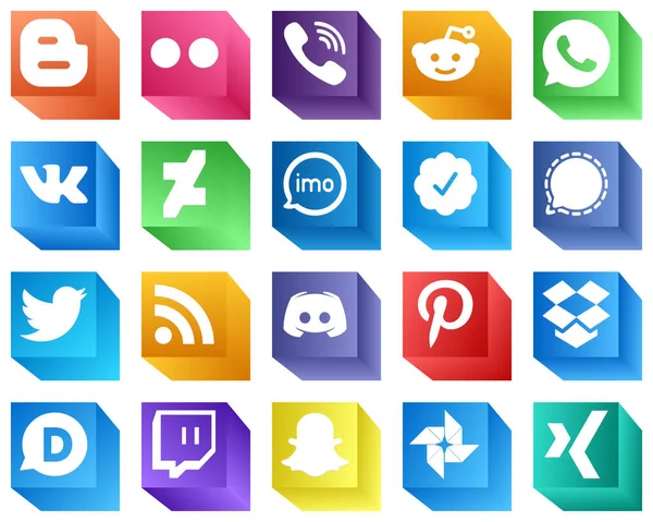 Social Media Brand Icons Social Media Icons Pack Mesenger Twitter — Stockvector