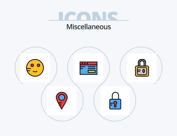Miscellaneous Line Filled Icon Pack Icon Design Study Education School — Vetor de Stock