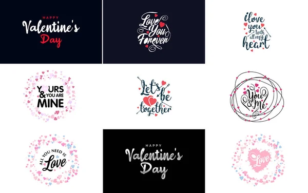 Happy Valentine Day Banner Template Romantic Theme Pink Red Color — Διανυσματικό Αρχείο
