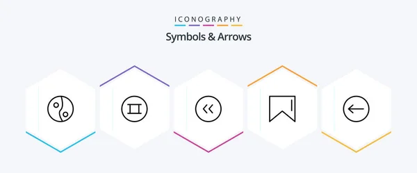 Symbols Arrows Line Icon Pack Including Left Left — Stok Vektör