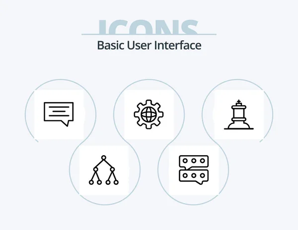 Basic Line Icon Pack Icon Design Bubble Social — Stok Vektör