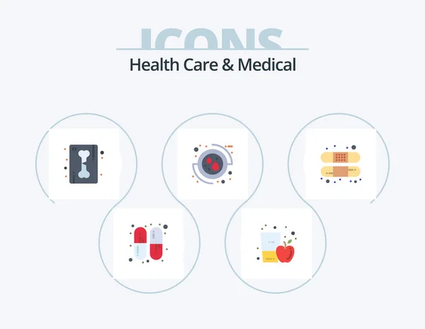 Health Care Medical Flat Icon Pack Icon Design Band Care — Stockvektor