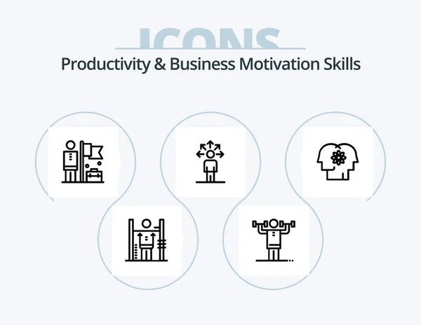 Productivity Business Motivation Skills Line Icon Pack Icon Design False — Vector de stock