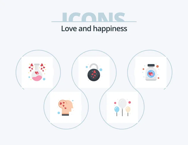 Love Flat Icon Pack Icon Design Heart Bottle Flask Heart — Stockvector