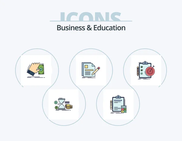 Business Education Line Filled Icon Pack Icon Design Customer Support — Stockový vektor