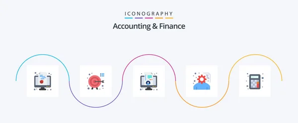 Accounting Finance Flat Icon Pack Including Accounting Project Focus Planning — Wektor stockowy
