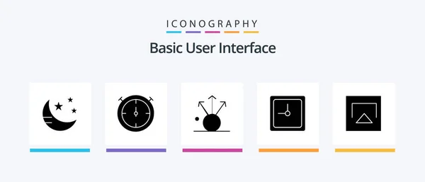 Basic Glyph Icon Pack Including Share Play Air Creative Icons — Vettoriale Stock