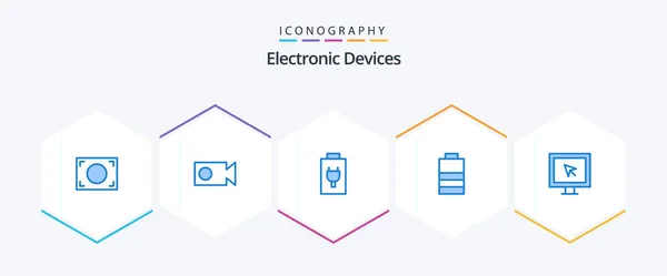 Devices Blue Icon Pack Including Electric Smart Entertainment — Image vectorielle