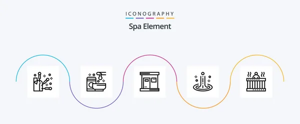 Spa Element Line Icon Pack Including Massage Water Hot Spa — Stockový vektor