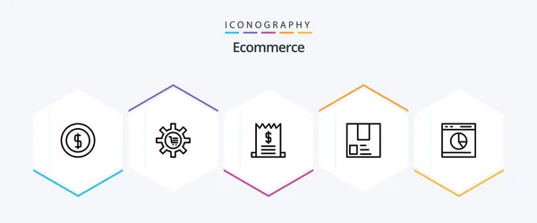 Ecommerce Line Icon Pack Including Shipment Package Setting Commerce Sale – stockvektor