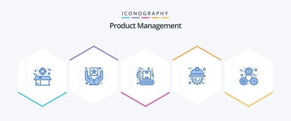 Product Management Blue Icon Pack Including Clock Engineering Goods Engineer — Stock Vector