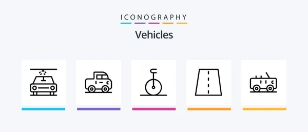 Vehicles Line Icon Pack Including Jeep Dinghy Wheel Creative Icons — стоковый вектор