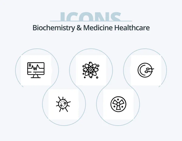 Biochemistry Medicine Healthcare Line Icon Pack Icon Design Transfusion Medical — Stock Vector