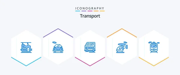 Transport Blue Icon Pack Including Transportation Transport Transport Vehicle — Vetor de Stock