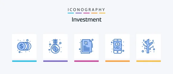Investment Blue Icon Pack Including Investment Credit Earnings Investment Creative — стоковый вектор