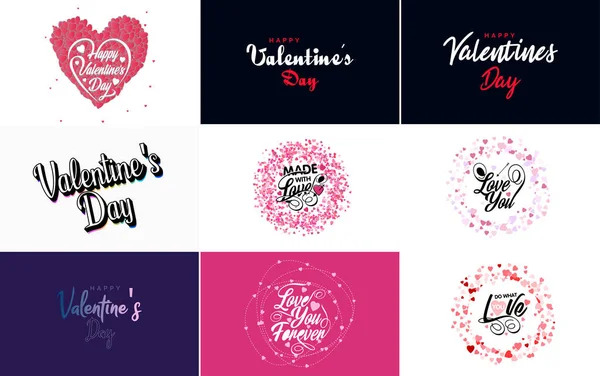 Happy Valentine Day Greeting Card Template Romantic Theme Red Color — Διανυσματικό Αρχείο