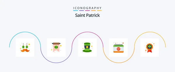 Saint Patrick Flat Icon Pack Including Leaf Shamrock Hat Festival — Archivo Imágenes Vectoriales