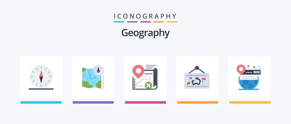 Geo Graphy Flat Icon Pack Including Hang Frame Track Cancel — 图库矢量图片