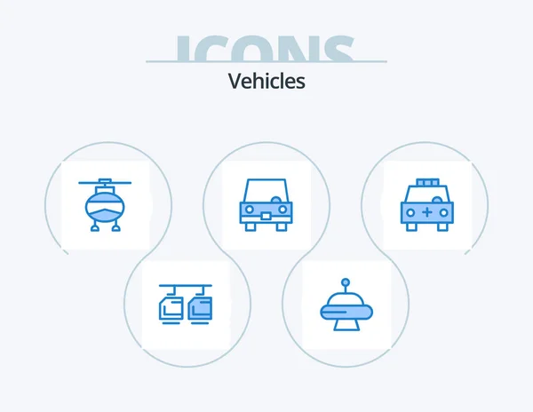 Vehicles Blue Icon Pack Icon Design Car Vehicles Transport Transportation — Stok Vektör