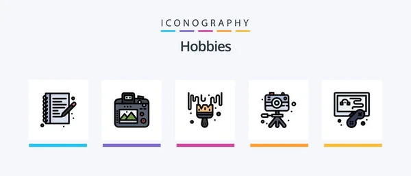 Hobbies Line Filled Icon Pack Including Write Hobby Hobby Hobby — Image vectorielle