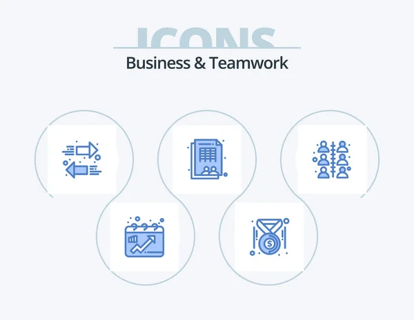 Business Teamwork Blue Icon Pack Icon Design Team Building Arrow — Wektor stockowy