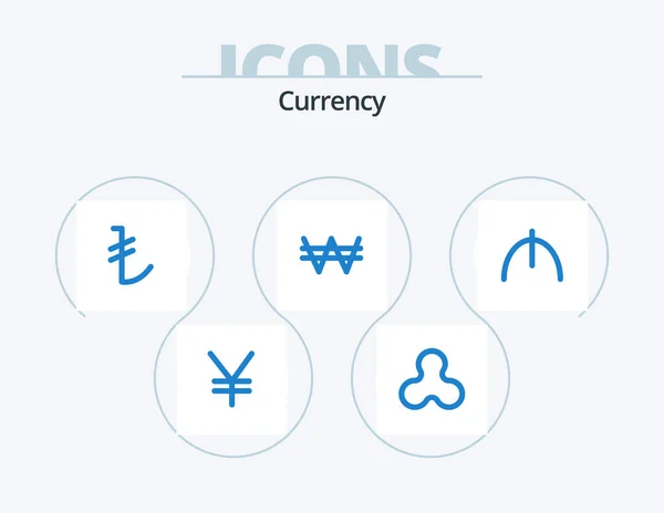 Currency Blue Icon Pack Icon Design Try Turkmenistan Manat — Wektor stockowy