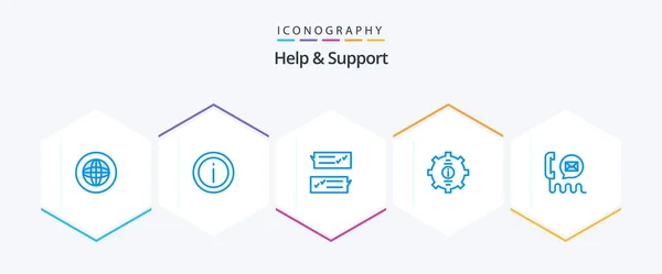 Help Support Blue Icon Pack Including Help Contact Sign Support — Stockvector