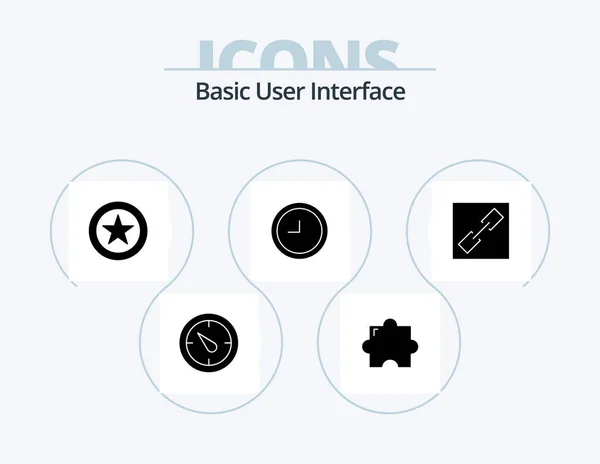 Basic Glyph Icon Pack Icon Design Clock Link — Stockvektor