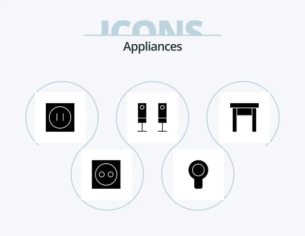 Appliances Glyph Icon Pack Icon Design System Electric Wind Appliances — Vector de stock