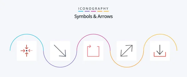 Symbols Arrows Flat Icon Pack Including Repeat Arrow — Archivo Imágenes Vectoriales