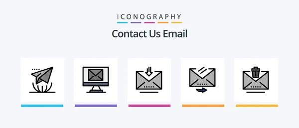 Email Line Filled Icon Pack Including Erase Delete Email Message — Stock Vector