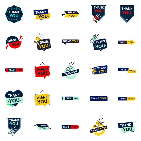 Eye Catching Vector Icons Express Your Thanks — Stock vektor
